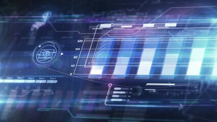 Abstract digital crypto space, animated infographic background. - Powered by Adobe