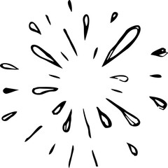 sunburst doodle, vintage radial burst, abstract line starburst vector collection