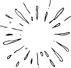 sunburst doodle, vintage radial burst, abstract line starburst vector collection