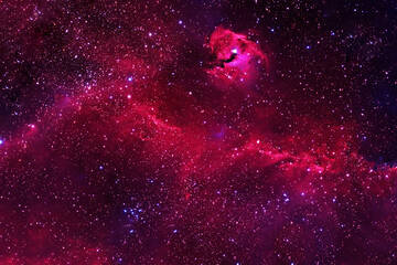 Beautiful red space nebula. Elements of this image furnished by NASA