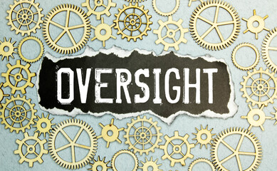 text Oversight on wooden block, business concept - obrazy, fototapety, plakaty
