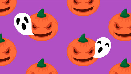 Halloween Pumpkins Illustration Pattern Background