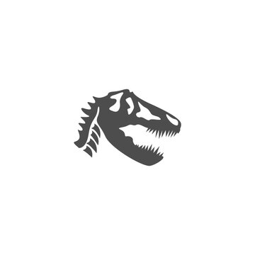 Dinosaur fossil icon design illustration
