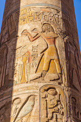 Columns of the Great Hypostyle Hall at the Karnak Temple complex in Luxor.