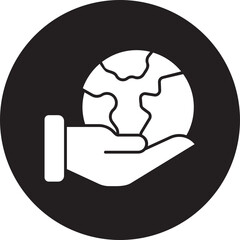 planet earth glyph icon