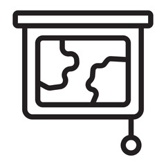 hanging map line icon