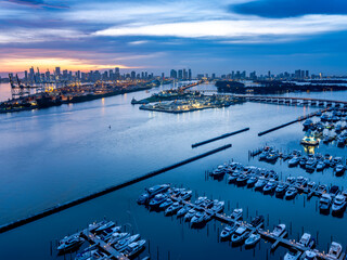 Miami Beach at dusk.