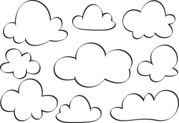 Meubelstickers Set of Hand Drawing Clouds,Vector illustration © dinvector