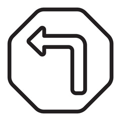 turn left line icon