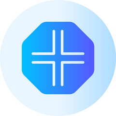 crossing roads gradient icon