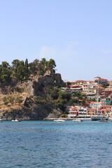 Obraz premium Parga city Greece beautiful old colorful building exploration traveling background high quality prints