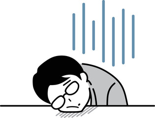 疲れ　ストレス　ビジネスマン