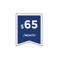 65 dollar price tag. 65$ dollar USD price symbol. price 65 Dollar sale banner in USD. Business or shopping promotion marketing concept
