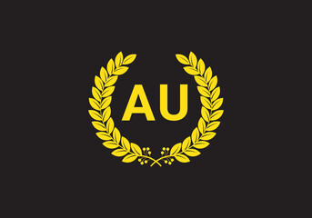 this is a wing letter au icon design 