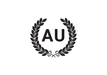 this is a wing letter au icon design 