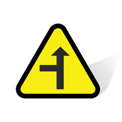 illustration of turn left or straight sign 