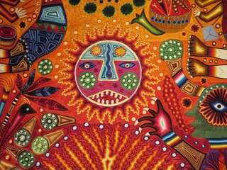 traditional mexican colorful textile