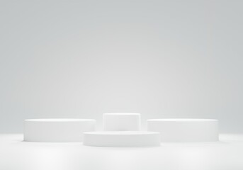Modern podium 3d rendering illustration cosmetic product presentation and display stand. abstract background