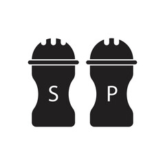 Salt and pepper icon. Salt and pepper condiment shakers icon for food apps and websites. vector illustration