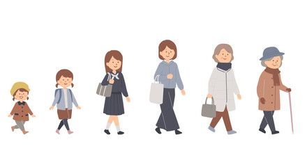 Fototapeta premium 通行人のイラスト 女性