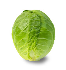 Fototapeta premium Green cabbage isolated on white background with a clipping path