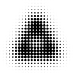 Triangle shape halftone dots background.