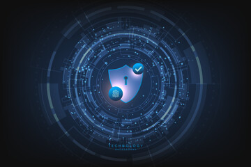 Hi-tech digital technology futuristic circuit digital.Security system protection.3D mockup mobile phone.Modern futuristic design.Cloud computing Abstract background technology vector illustration.