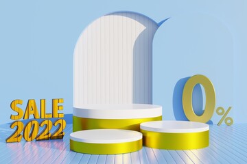 circle podium light blue background sale 0 percent product podium and stage performance 3d rendering