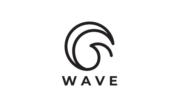 ocean sea waves logo simple lines. icons vector design