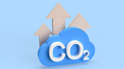 Fototapeta The co2 and cloud for eco or ecology concept 3d rendering obraz
