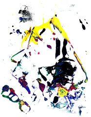 Random brushstrokes of acrylic paint and gouache