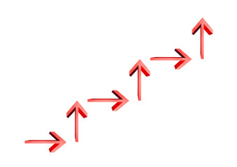 Fototapeta 3d rendering red arrow chart obraz