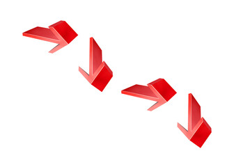 Fototapeta 3d rendering red arrow chart obraz