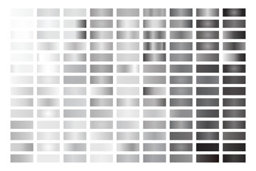 Metal Gray Gradient Collection of Color Swatches.