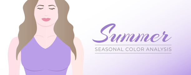 Purple Seasonal Color Analysis Summer Banner Background Illustration Design