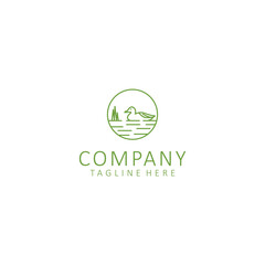Duck logo design icon tamplate