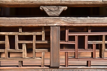 wooden railing of Korean traditional house