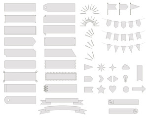 Set of vector illustrations of simple decorations.