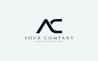 Simple letter 2d logo design vector monogram AC