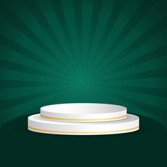 sunbrust green colour Background, with Double Podium, Perfect for banners, posters, anything related to promotions social media, vector template. eps vector file