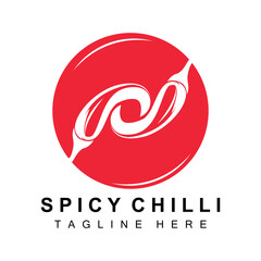 Spicy Chili Logo Design, Red Vegetable Illustration, Kitchen Ingredients, Hot Chili Vector Brand Products