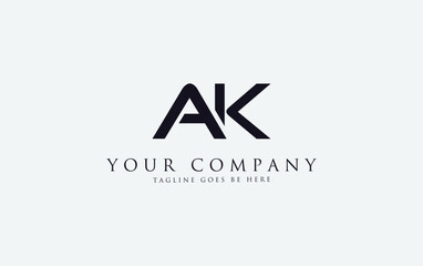 Simple letter 2d logo design vector monogram AK