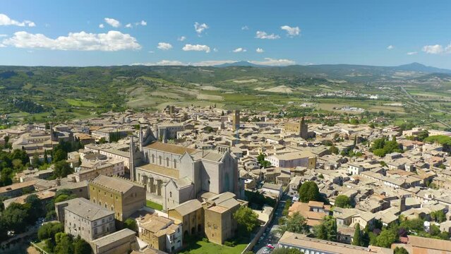 Aerial View of Orvieto with Umbrian Landscape in the Background