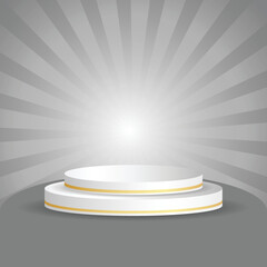 sunbrust white grey colour Background, with Double Podium, Perfect for banners, posters, anything related to promotions social media, vector template. eps vector file