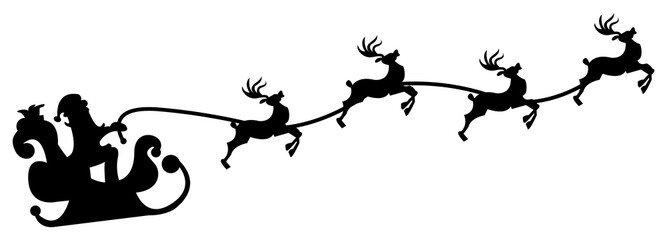Santa with reindeer PNG image - obrazy, fototapety, plakaty