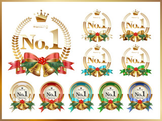 Fototapeta premium 「No.1」アイコン エンブレム クリスマスバージョン