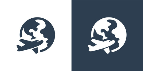 Plane earth icon vector