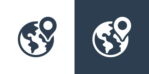 Location earth icon vector