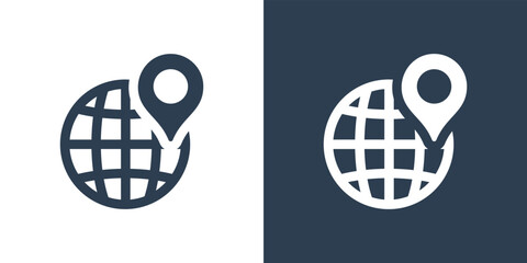 Location globe icon vector