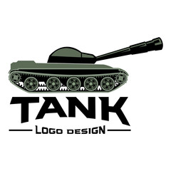 Fototapeta Tank military Logo, company logo design idea, drawing illustration obraz